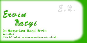 ervin matyi business card